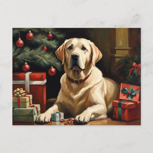 Labrador Retriever Christmas Briefkaart (Voorkant)
