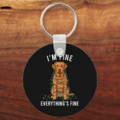 Labrador Retriever Christmas I'm Fine Everything I Sleutelhanger (Voorkant)