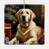 Labrador Retriever Christmas Keramisch Ornament (Achterkant)