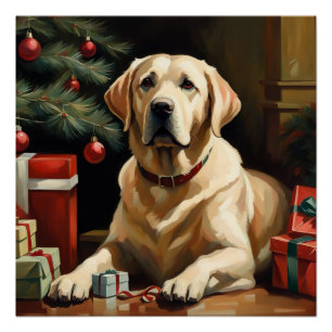 Labrador Retriever Christmas Perfect Poster