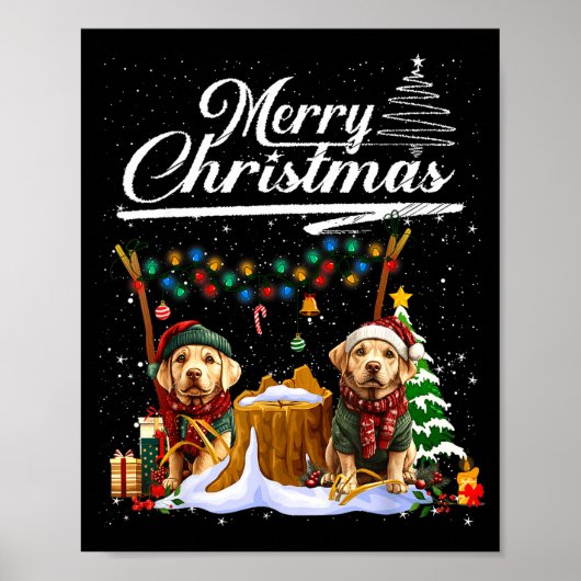 Labrador Retriever Christmas Tree Decorations Dog  Poster (Voorkant)