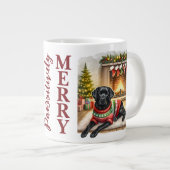 Labrador Retriever Cosy Christmas Puppy Dog Extra Grote Mok (Voorkant rechts)