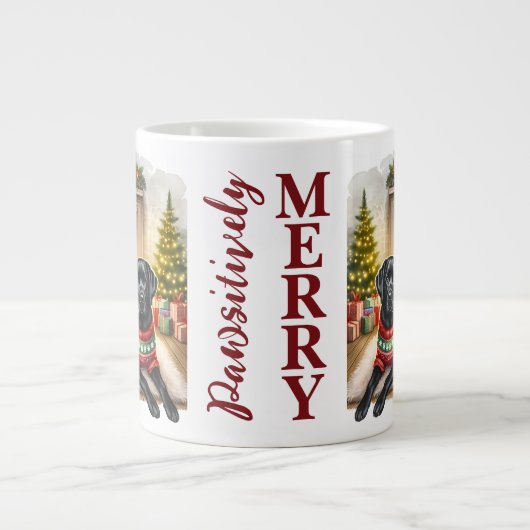 Labrador Retriever Cosy Christmas Puppy Dog Extra Grote Mok (Voorkant)