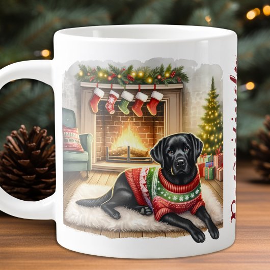 Labrador Retriever Cosy Christmas Puppy Dog Extra Grote Mok