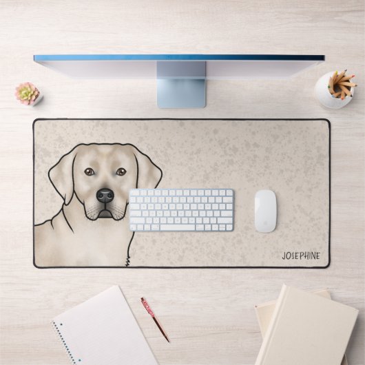 Labrador Retriever crème Chien Lab mignon Nom pers (Bureau 1)