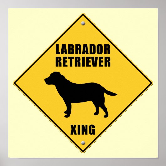 Labrador Retriever Crossing (XING)-teken Poster (Voorkant)