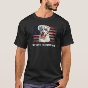 Labrador Retriever Dad American Dog ons vlag 4e va T-shirt