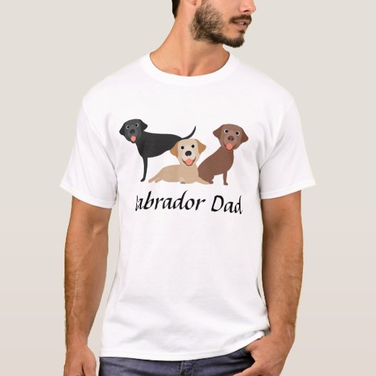 Labrador Retriever Dad Chocolate Black Yellow T-shirt (Voorkant)