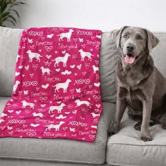 Labrador Retriever-deken met hartjesdoodles  Fleece Deken