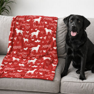 Labrador Retriever Dekentje met Hartjes  Fleece Deken