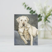 Labrador Retriever Dog Art Briefkaart (Staand voorkant)