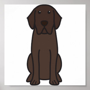 Labrador Retriever Dog Cartoon Poster