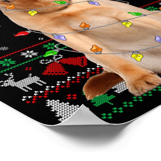 Labrador Retriever Dog Christmas Ugly Sweater Ligh Poster (Hoek)