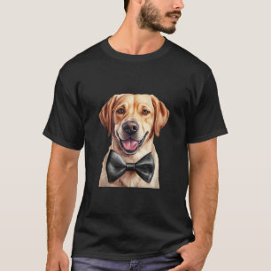 Labrador Retriever Dog Dragen Bow Stropdas Zwart H T-shirt