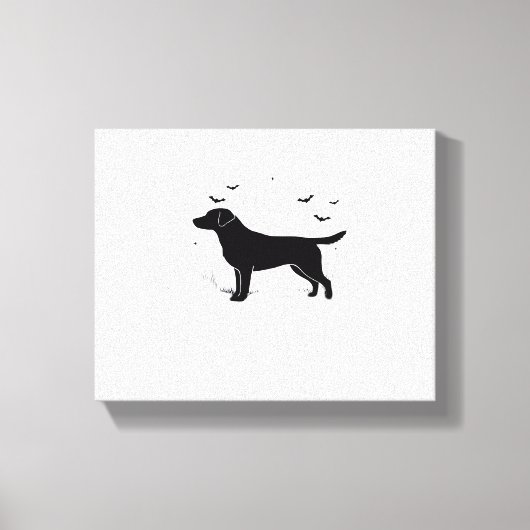 Labrador Retriever Dog - Halloween Moon Silhouette Canvas Afdruk (Voorkant)