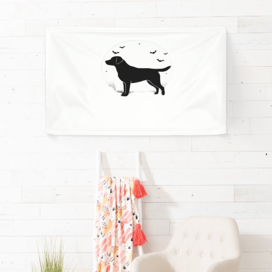 Labrador Retriever Dog - Halloween Moon Silhouette Spandoek (Insitu)