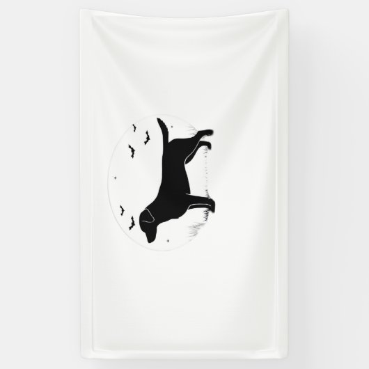 Labrador Retriever Dog - Halloween Moon Silhouette Spandoek (Verticaal)