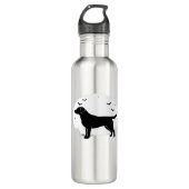 Labrador Retriever Dog � Halloween Moon Silhouette Waterfles (Voorkant)