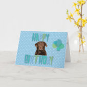 Labrador Retriever Dog joyeuse carte d'anniversair (Fleur jaune)