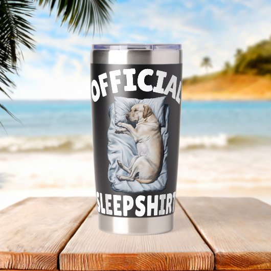 Labrador Retriever Dog Official Sleepshirt Napping Geïsoleerde Drinkbeker (Strand (Gedraaid) )