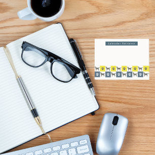 Labrador Retriever Dog & Paw Yellow & Blue Grids Post-it® Notes