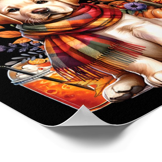 Labrador Retriever Dog Pumpkin Spice Happy Herfst Poster (Hoek)