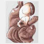 Labrador Retriever Dog Siamese Cat Fleece Deken (Voorkant)