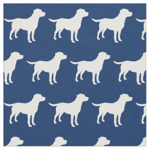 Labrador Retriever Dog Silhouette Lab Navy Blue Stof