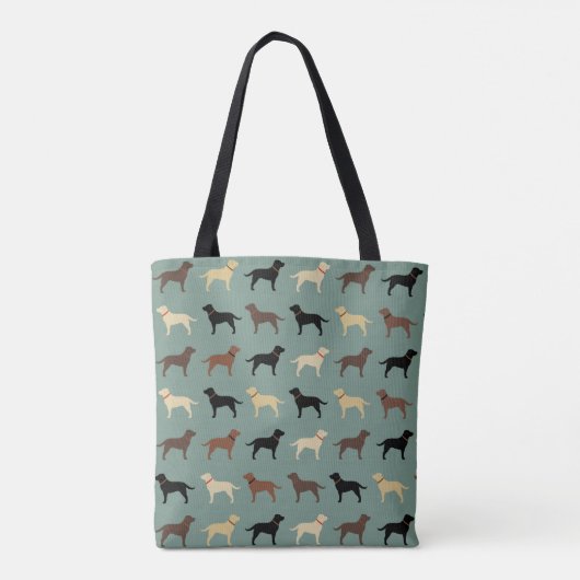 Labrador Retriever Dog Silhouettes Pattern Labs Draagtas (Achterkant)