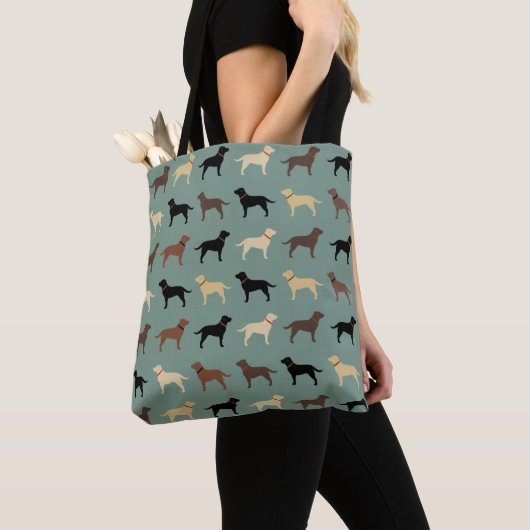 Labrador Retriever Dog Silhouettes Pattern Labs Draagtas (Dichtbij)