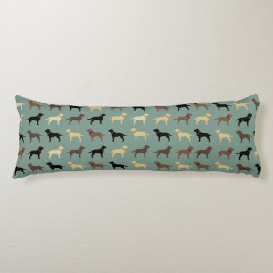 Labrador Retriever Dog Silhouettes Pattern Labs Lichaamskussen