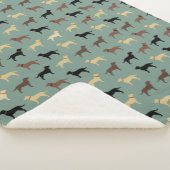 Labrador Retriever Dog Silhouettes Pattern Labs Sherpa Deken (3/4)