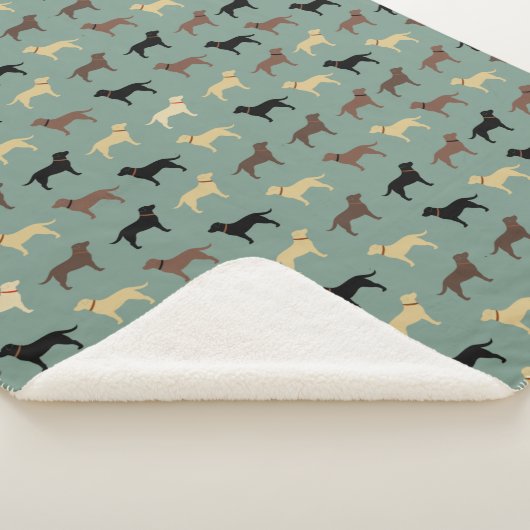 Labrador Retriever Dog Silhouettes Pattern Labs Sherpa Deken (3/4)