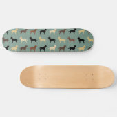 Labrador Retriever Dog Silhouettes Pattern Labs Skateboard (Horizontaal)
