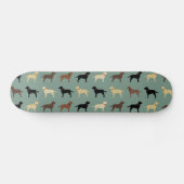 Labrador Retriever Dog Silhouettes Pattern Labs Skateboard (Horizontaal)