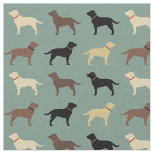 Labrador Retriever Dog Silhouettes Pattern Labs Stof