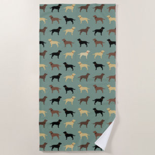 Labrador Retriever Dog Silhouettes Pattern Labs Strandlaken