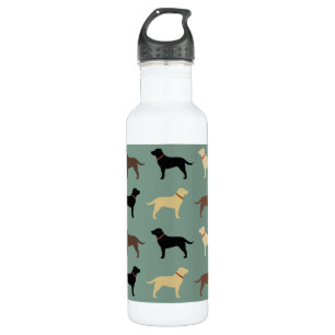 Labrador Retriever Dog Silhouettes Pattern Labs Waterfles