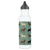 Labrador Retriever Dog Silhouettes Pattern Labs Waterfles (Rechts)