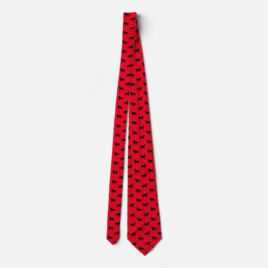 Labrador Retriever Dog Silhouettes Pattern Red Stropdas (Achterkant)