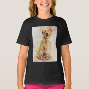 Labrador Retriever Dog Waterverf Portret 04 T-shirt
