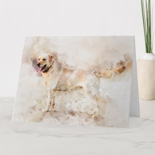 Labrador Retriever Dog Waterverf Portret 05 Bedankkaart (Voorkant)