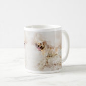 Labrador Retriever Dog Waterverf Portret 05 Koffiemok (Voorkant rechts)