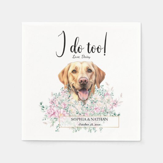 Labrador Retriever Dog Wedding Cocktail Napkins Servet (Voorkant)