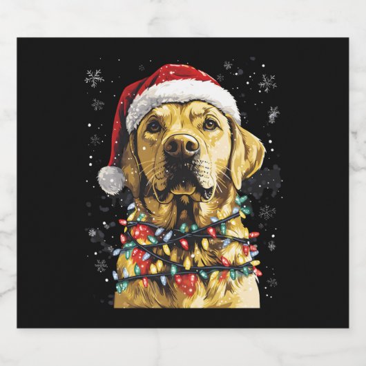Labrador Retriever Dogs Tree Christmas Sweater Xma Sparkling Wijnetiket (Enkel label)