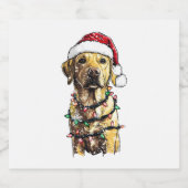 Labrador Retriever Dogs Tree Christmas Sweater Xma Sparkling Wijnetiket (Enkel label)