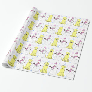 Labrador Retriever en Snowman Cadeaupapier