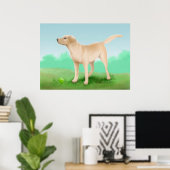 Labrador Retriever en zijn Tennis Ball Poster (Thuiskantoor)