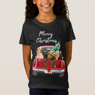 Labrador retriever familie Vrachtwagen Kerstmis Py T-shirt