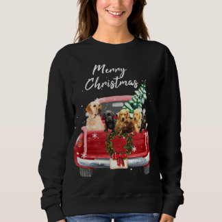 Labrador retriever familie Vrachtwagen Kerstmis Py Trui